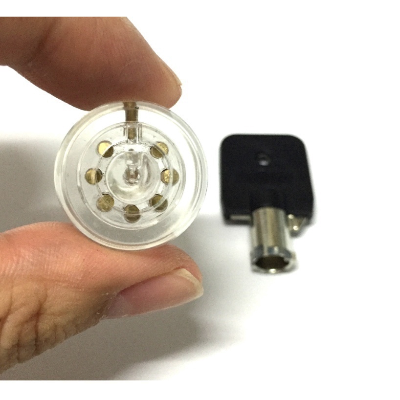 โปร่งใส Tubular Lock Practice 7Pin Pick Training Skill Key Pick Set สําหรับช่างกุญแจเริ่มต้น