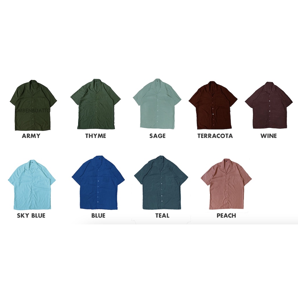 KEMEJA BOWLING SHIRT - PLAIN SHIRT - เสื้อเชิ้ตผู้ชาย HAWAII - RAYON SHIRT