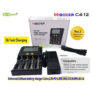 [พร้อมส่ง] 3A ทุกช่อง เครื่องชาร์จเร็ว Miboxer C4-12/C4 Plus Universal Smart Battery Charger Super Fast Battery Charger