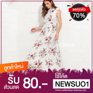 เดรสแฟชั่นยาว ลายดอก เหมาะกับคนสูง แบรนด์ SHEIN