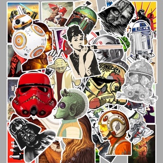 พร้อมส่ง STAR WAR ลายการ์ตูนอะนิเมะ  50แผ่น sticker กันน้ำ สติ๊กเกอร์ ใช้ซ้ำได้ กระโปรงหลังรถ โทรศัพท์มือถือ STARWAR