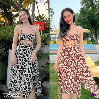 MM16223 Set 2 ชิ้น เสื้อ + กระโปรงชายสลับสั้นยาว Set of 2 pieces: shirt + long skirt