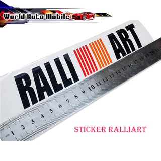 สติ๊กเกอร์ sticker RALLIART ยาว 22 CM สติ๊กเกอร์ แรนลี่อาร์ท ดำ แดง ส้ม 1ชิ้น 2-4ประตู มีบริการเก็บเงินปลายทาง