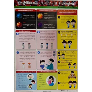 โปสเตอร์ เรื่อง ข้อปฎิบัติป้องกัน COVID-19 สายพันธุ์ใหม่ No.9544 โปสเตอร์กระดาษ สื่อการเรียนรู้