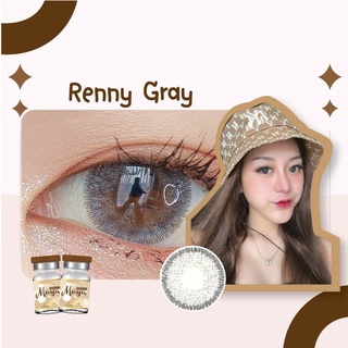 (บิ๊กอายตาโต) รุ่น Renny  - Mayalens คอนแทคเลนส์ เทา / น้ำตาล  ค่าน้ำ55%