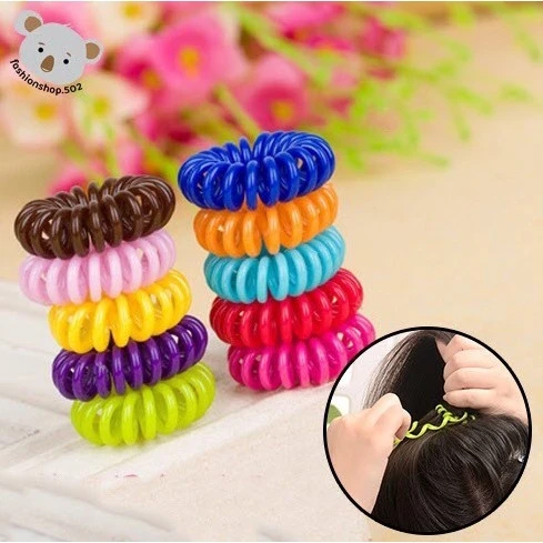 Fashion ยางรัดผมแบบเกลียวไซส์มินิ ขนาดเล็ก สไตล์เกาหลี เฉดสีน่ารัก (คละสี) พร้อมส่งจากไทย Q-117