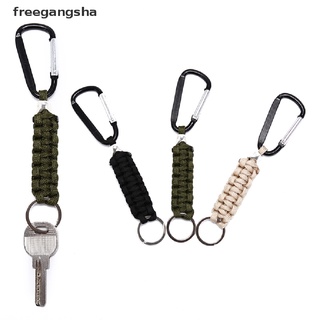 [FREG] paracord keychain outdoor safety survival gear rope keyring carabiner kits FDH