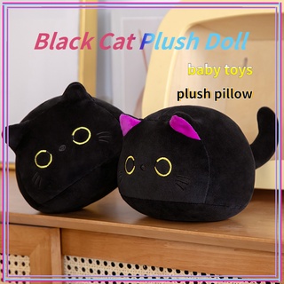 【จัดส่งรวดเร็ว】Black Cat Doll หมอนตุ๊กตานุ่ม รูปแมวดําน่ารัก ขนาด 9 ซม.-25 ซม. ของขวัญ สําหรับตกแต่งบ้าน แฟนสาว