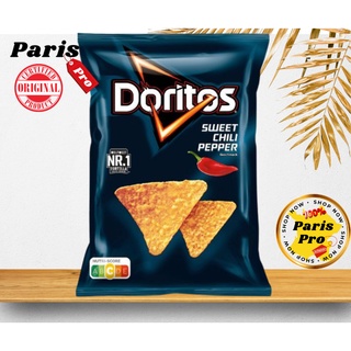 Doritos Sweet Chili Pepper Chips โดริโทส ข้าวโพดแผ่นทอดกรอบรสพริกหวาน BBF 01/2024 นำเข้าจากฝรั่งเศส