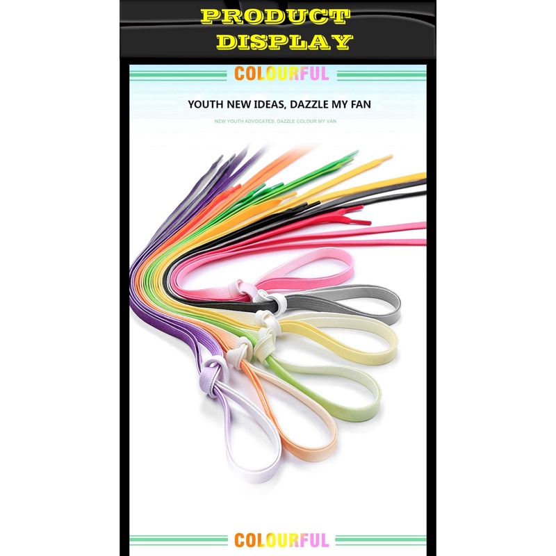 เชือกผูกรองเท้าผ้าใบ โพลีเอสเตอร์ 90 120 ซม. 10 สี สําหรับผู้ชาย และผู้หญิง - รูปที่ 5