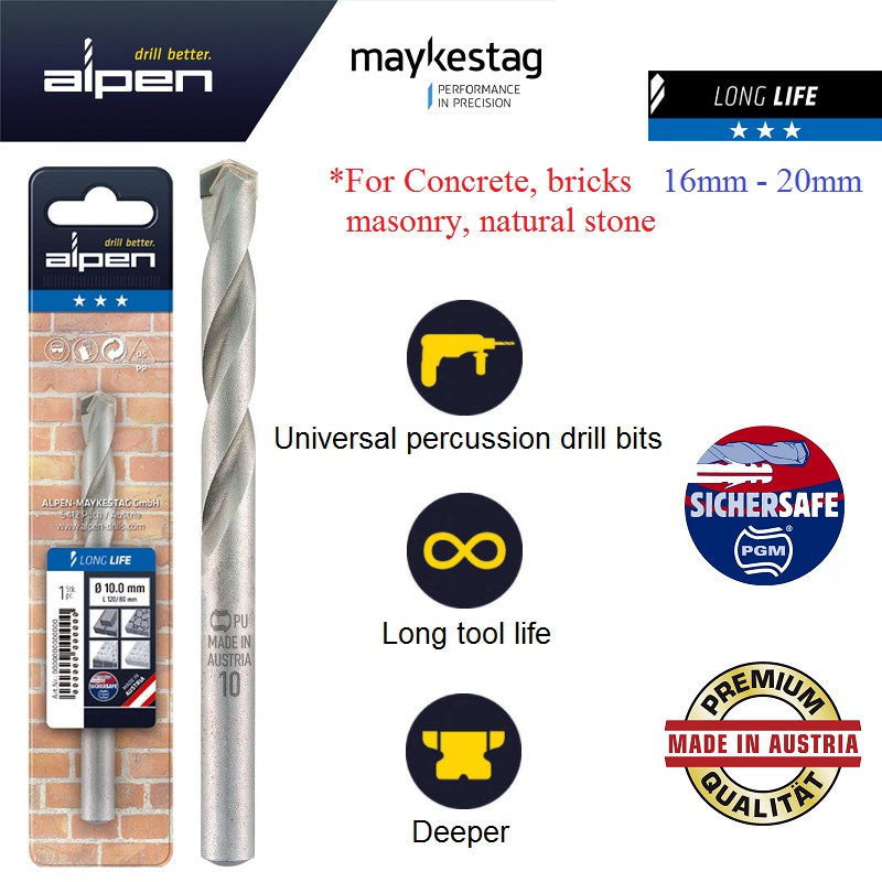 Alpen(16mm-20mm)Masonry Long Life ดอกสว่าน A117