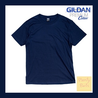 พร้อมส่ง เสื้อ Gildan Premium Cotton แท้ เสื้อยืด สีน้ำเงิน Navy เสื้อยืดสีnavy