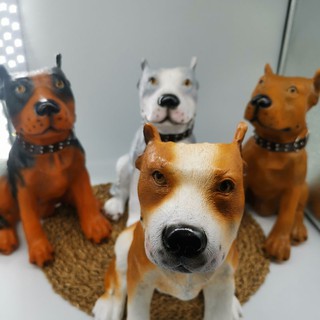 หมาพิทบูล หมาเรซิน​ หมาตกแต่งสวน​ หมาตกแต่งบ้าน​ขนาดสูง26cm