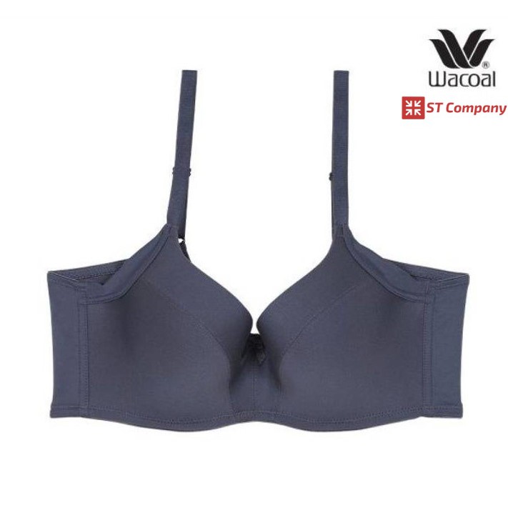 เสื้อใน Wacoal Basic Bra สีเทาเข้ม (DG) มีโครง 4/5 คัพ เก็บทรง ฟองบาง ลำตัวใหญ่ เก็บเนื้อข้างๆ 4 ตะข