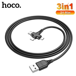 Hoco X77 2A 3 in 1 สายชาร์จ Type-C เป็น Lightnin Micro Type-C 11 12 13 Pro สําหรับโทรศัพท์มือถือ Android Samsung S10 Xiaomi 11