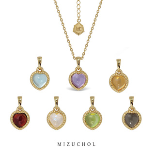 Mizuchol-สร้อยเสริมดวงความรักประจำวันเกิด Darling Necklace พลอยแท้ ตัวเรือนเงินแท้ (ชุบทองคำแท้)