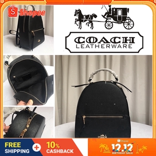 Coach F76624 กระเป๋าผู้หญิงกระเป๋าเป้ผู้หญิงกระเป๋าเป้หนังกระเป๋าเป้มินิกระเป๋าเป้ซิปสีดำเรียบง่าย