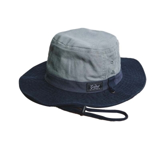2TONE Denim X Gray หมวกเดินป่า ปีกกว้าง หมวกบักเก็ต สีทูโทน มีสายรัดคาง งาน Cotton 100% ฟอกสีโทนเฟด ผ้านุ่ม ใส่สบายมากๆ