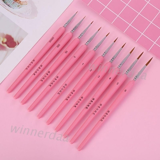 10Pcs Wolf Hair Hook Line Pen Paint Brush Set Artist Watercolor Acrylic Painting Brush Drawing