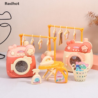 &lt;Redhot&gt; ชุดเครื่องซักผ้ากลองจําลอง ขนาดเล็ก หมุนได้ ของเล่นสําหรับเด็ก ลดราคา