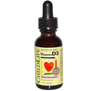 ChildLife, Essentials, Vitamin D3, Natural Berry Flavor, 1 fl oz (29.6 ml)