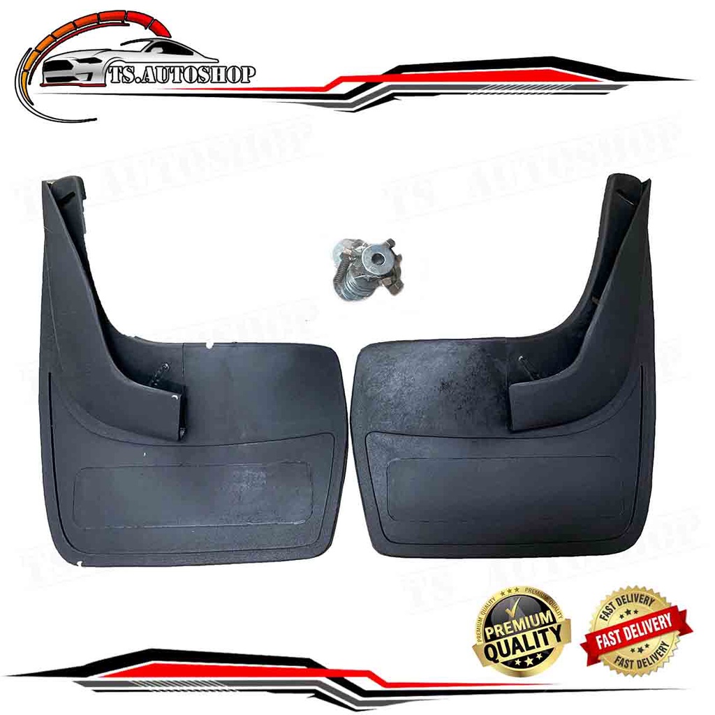 แผ่นยางบังโคลน ใส่ได้ทั้งหน้า และหลัง รถยนต์ รถ Ecocar 1 ชุด 2 ชิ้น พร้อมชุดน็อต Mitsubishi Toyota Honda Suzuki ISUZU