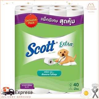 สก๊อตต์ เอ็กซ์ตร้า กระดาษชำระ ความยาวพิเศษ 40 ม้วน x1 แพ็คScott Extra Toilet paper extra length 40 rolls x1 pack