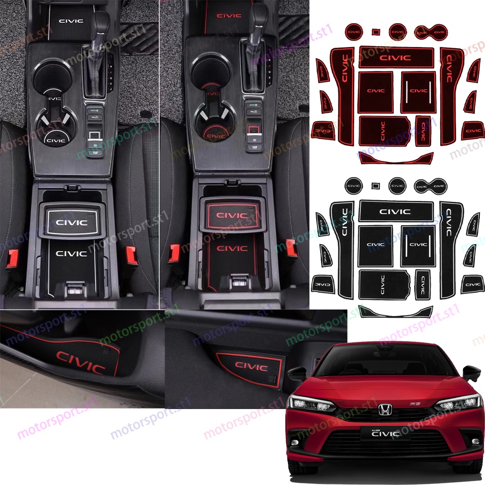 Honda Civic FE 2022-2025 ภายในสล็อตเสื่อกันลื่นสําหรับ 11th Civic FE 1.5E 1.5V 1.5RS Accessorie