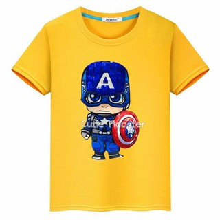 เสื้อยืด Captain america สีเหลือง มีไฟกระพริบ