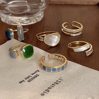 Emerald Ring Female European and American High-end Niche Design Fashion New Trendy Light Luxury Fashion Personality Ring