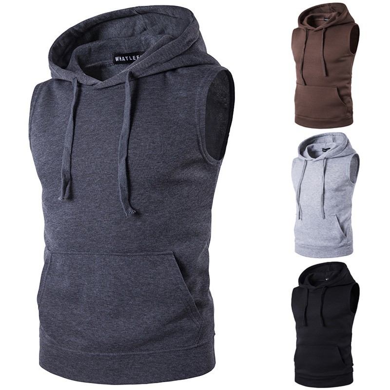 male sleeveless hoodie