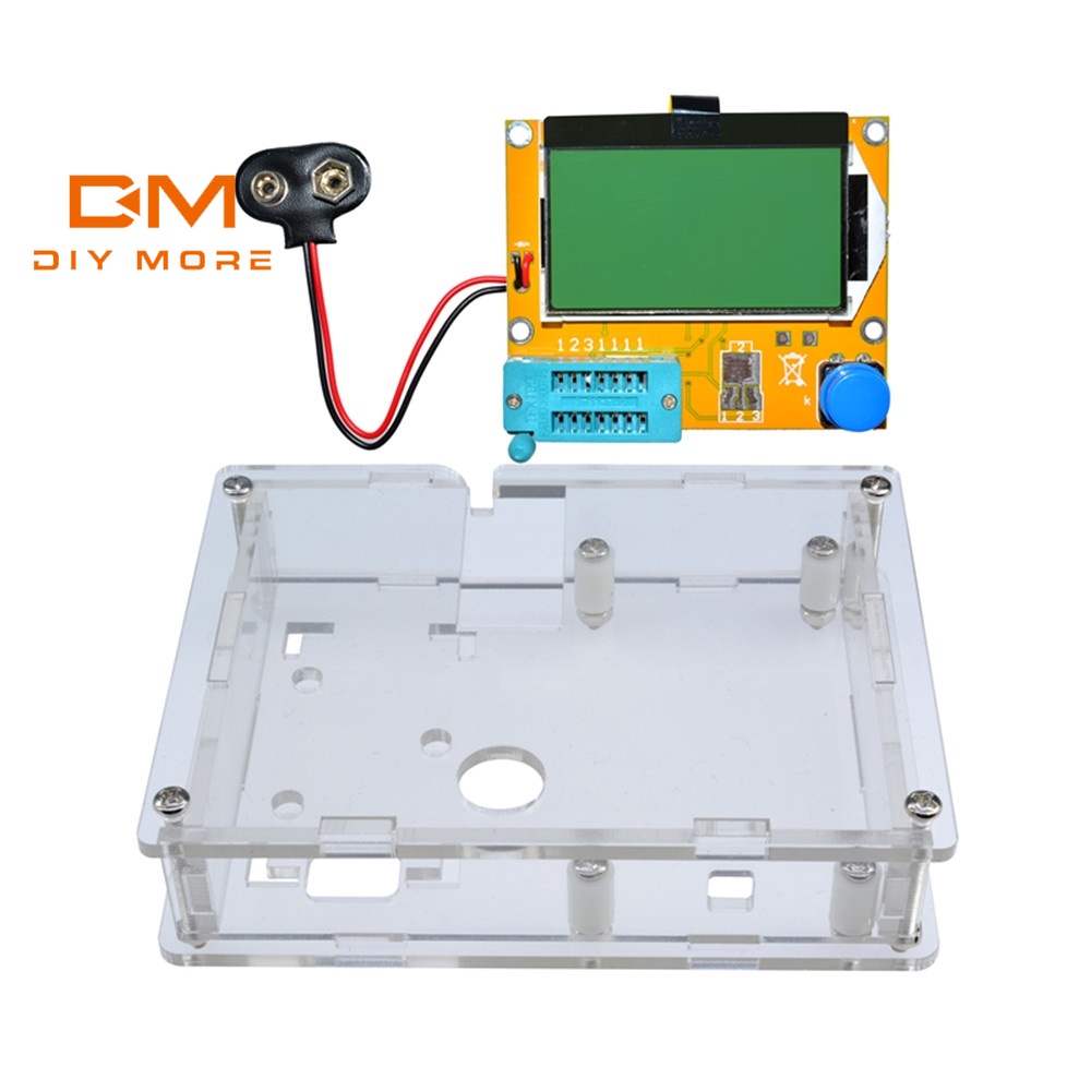 DIYMORE LCR-T4 Mega328 เครื่องทดสอบทรานซิสเตอร์ Diode Triode Capacitance ESR Meter MOS NPN/PNP พร้อมเคสอะคริลิค