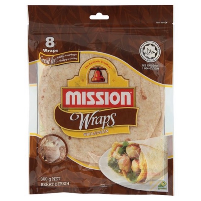 tortilla wrap brand Mission Wraps 8 pcs ชิ้น แรพส์ exp 9/2022