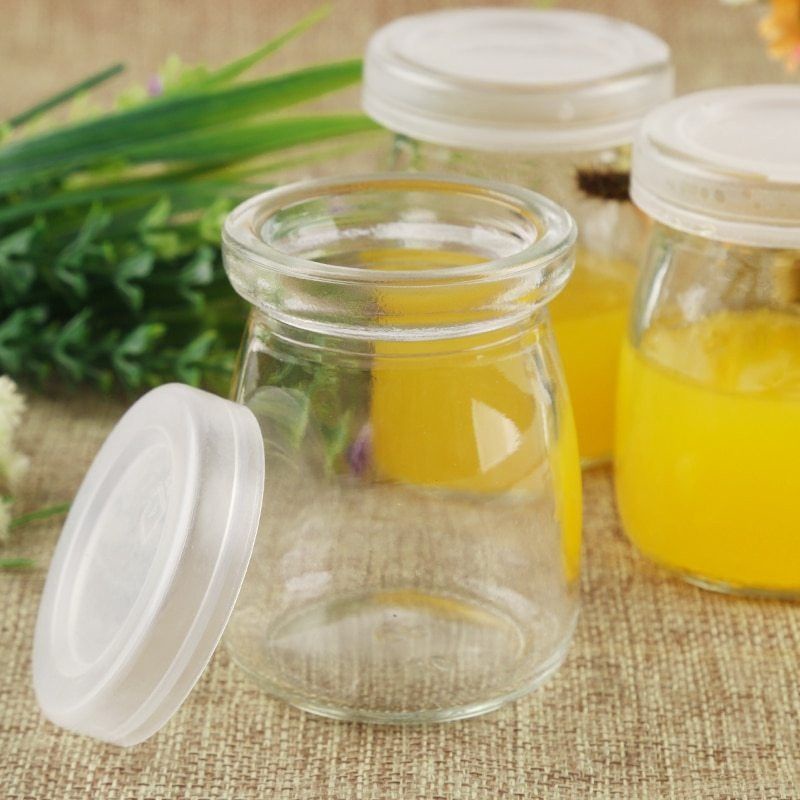 ขวดแก้วพุดดิ้ง 100ml. ฝาพลาสติก ขวดรวมฝา✨