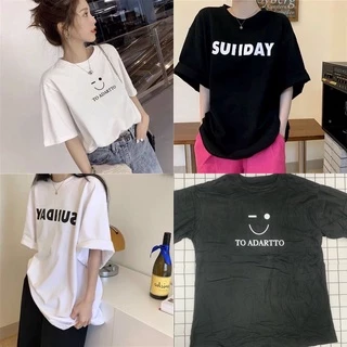 💥 Fairy Style 💥 พร้อมส่ง เสื้อยืด Over size คอกลม แขนสั้น ผ้านิ่ม เสื้อยืดแฟชั่น สไตล์เกาหลี 💖 #9352