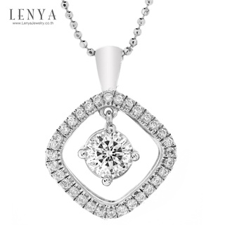 Lenya Jewelry จี้เพชร DiamondLike สวยหวานน่ารัก เหมาะสำกรับสวมใส่ได้ทุกวัน บนตัวเรือนเงินแท้ชุบทองคำขาว