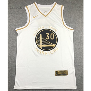 ใหม่ NBA Golden State Warriors ปี 2020 สําหรับผู้ชาย #เสื้อกีฬาบาสเก็ตบอล ปักลาย Stephen Curry Gold Edition สีขาว 30 ชิ้น