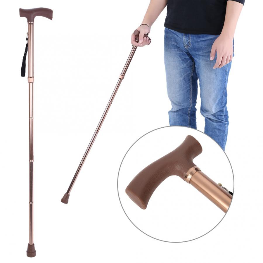 Alloy Foldable Elderly Safety Walking Stick Guide Blind Cane Crutch