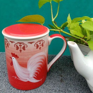 ชุดชงชาเก็บความร้อนใบโตสีสดใสคลาสิค