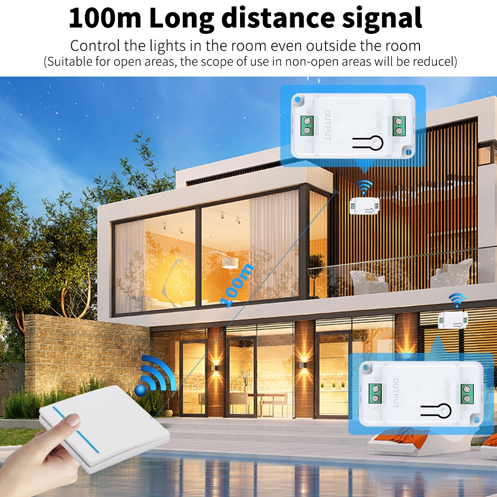 RF433 wireless switch สวิตช์ไฟอัจฉริยะไร้สาย RF สวิตช์ติดผนัง สวิตช์รีโมตคอนโทรล ราคา ถูกที่สุด ดีลบีเคเค แกลเลอรีภาพที่ 2