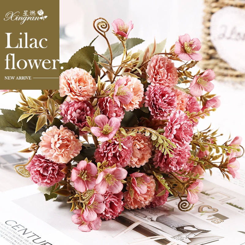 ตกแต่งดอกไม้ปลอมจําลอง 6 สีงานแต่งงานโบราณ Coast Clove ดอกไม้แผนที่เพดานเฉพาะจําลองดอกไม้ประดิษฐ์ดอกไม้