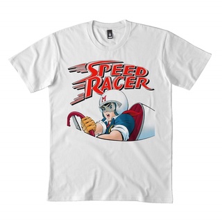 เสื้อยืดอินเทรนด์ผู้ชายอินเทรนด์ผู้หญิงเสื้อยืด มีฮู้ด พิมพ์ลาย Speed Racer DMN #ของขวัญ สีดําS-3XL