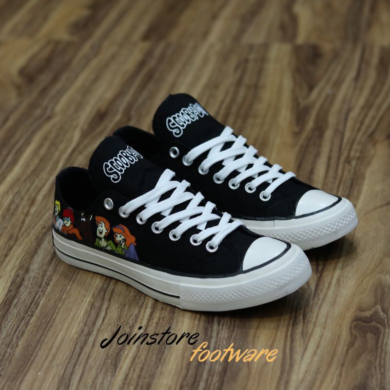 Sepatu Men Converse 70s Low X Scooby Doo Black White Premium นําเข้าคุณภาพสูง