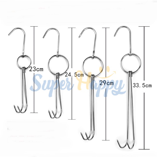 ตะขอแขวนเป็ด ตะขอแขวนเป็ดย่าง แขวนไก่ สเตนเลส ตะขอ 2 แฉก (Stainless Steel Duck Hooks Duck Butcher ) ราคา ถูกที่สุด ดีลบีเคเค แกลเลอรีภาพที่ 2