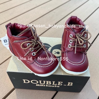 พร้อมส่งค่ะ รองเท้าบูทสีน้ำตาล/ดำ มิกิเฮ้าส์ mikihouse boot shoe ของแท้  first step size 13.0 13.5 cm made in Japan