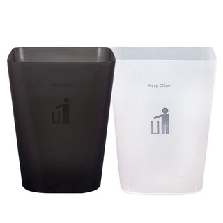 Goody Home ถังขยะพลาสติก แบบทรงเหลี่ยม ไม่มีฝาปิด มี 2 สี และ 2 ขนาดให้เลือก สีขาวและสีดำ. ความจุ 11.8 Lและ 6.4 L.