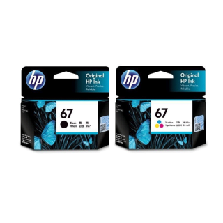 ตลับหมึกปริ้นเตอร์ HP 67 Original Ink Advantage Cartridge (หมึก 3 สี Tri-color/ หมึกสีดำ Black / Colour + Black) ตลับหมึก HP แท้