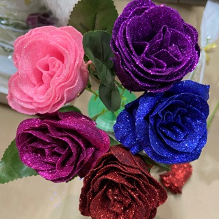 กุหลาบกากเพชร ของขวัญวันวาเลนไทน์ งานปัจฉิมนิเทศ ดอกไม้แสดงความยินดี
