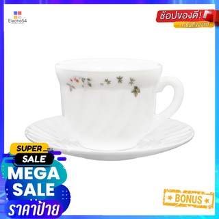 ชุดถ้วยกาแฟแก้วโอปอล 190 มล. KECH BUTTERFLYOPAL GLASS COFFEE CUP SET KECH BUTTERFLY 190ML