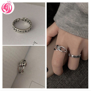 [xijing3.th] 2PCS unisex Retro Cross Opening Hollow Casual Punk Harajuku Style Rings Jewelry